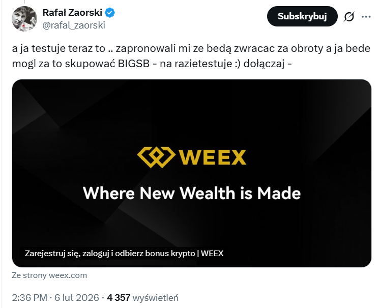 Paweł Szwajcar FX tweet media