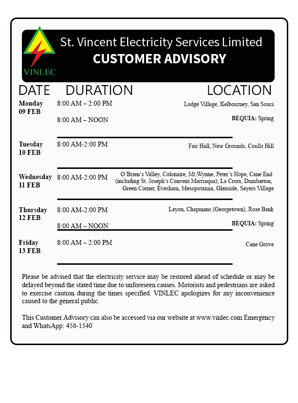 The routine maintenance of our Transmission and Distribution network is necessary for the supply of a reliable and safe electricity supply.
Here are the areas that will be affected by planned outages in the upcoming week.