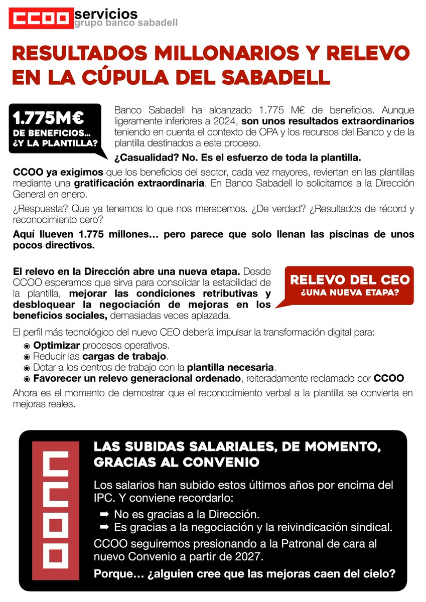 Servicios CCOO Banco Sabadell tweet media