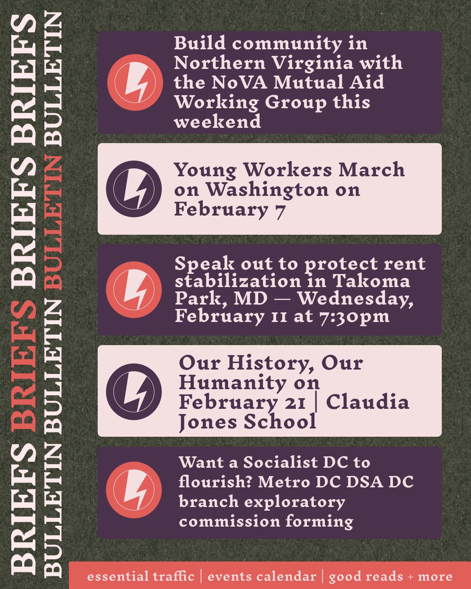 mdc_dsa's tweet photo. Read the Weekly Update for more on We Power DC’s fight against utility hikes, Metro DC DSA’s electoral machine, the continued resistance against ICE, community events across the DMV, and more: https://t.co/2Jl85Q6qXd https://t.co/59Ze4yUeZf