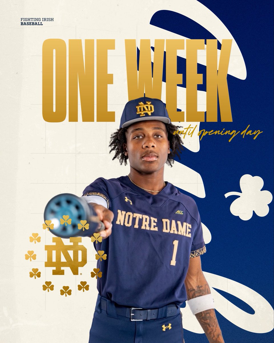 ndbsbrecruiting's tweet photo. 𝐎𝐍𝐄. 𝐖𝐄𝐄𝐊. 𝐀𝐖𝐀𝐘.

We open our season one week from today at FAU.

Almost here. 💪

#GoIrish https://t.co/qpvhnwRtF7