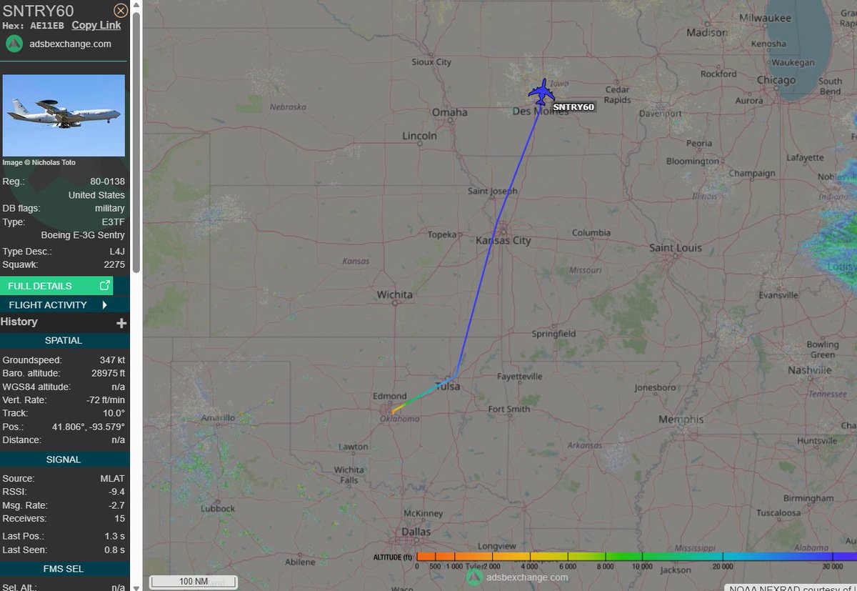 vcdgf555's tweet photo. Where you going, buddy?

🇺🇸 SNTRY60 is E-3G Sentry AWACS 80-0138 #AE11EB https://t.co/zREp9L0d4l