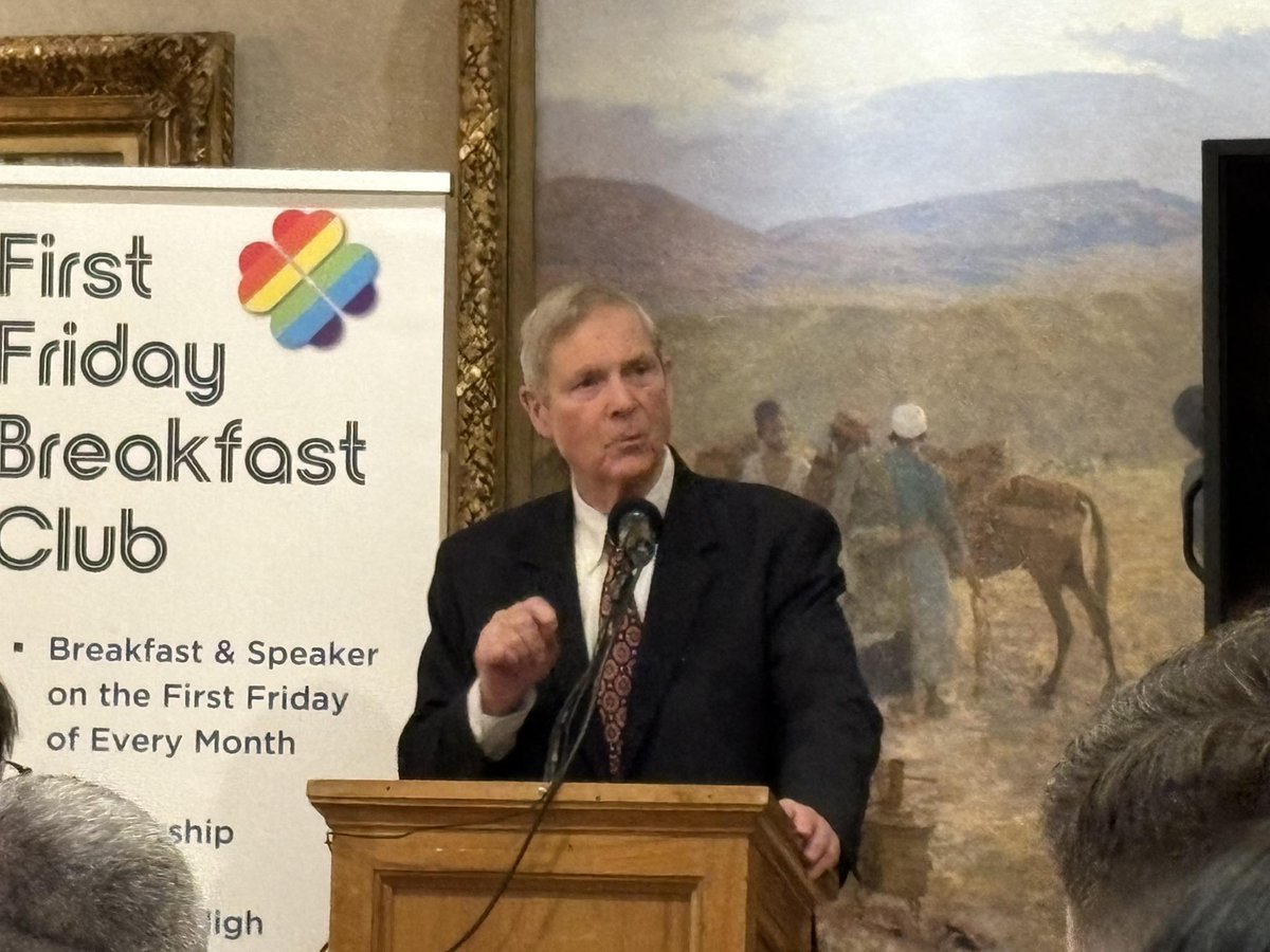 Former Iowa Governor and former US Agriculture Secretary Tom Vilsack was the guest speaker at the First Friday Breakfast Club this morning. Secretary Vilsack currently serves as the CEO of the World Food Prize.
