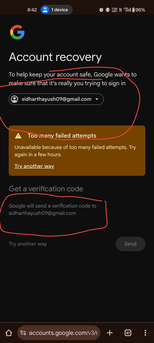 anurag1956715's tweet image. @GoogleIndia @Android @GoogleOne My account [YourEmail] is stuck in a technical loop after a factory reset. Despite having a valid recovery email/phone, the system only sends the OTP to the LOCKED email itself. As a #GoogleOne member, I need urgent manual review. #AndroidHelp