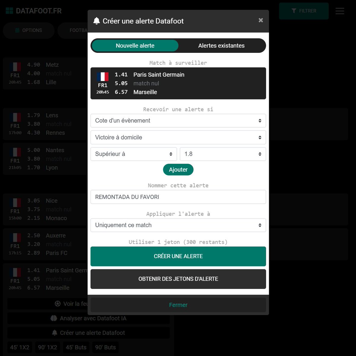 datafootfr's tweet image. Imaginez que Marseille marque le premier but et que vous vouliez une alerte lorsque la cote de la victoire du PSG dépasse les 1.8… 📈

Ça sera possible.

Très bientôt.

C’est encore en cours de tests.

Ça fonctionne bien pour moi, mais je souhaite blinder à 2000 % tout le…
