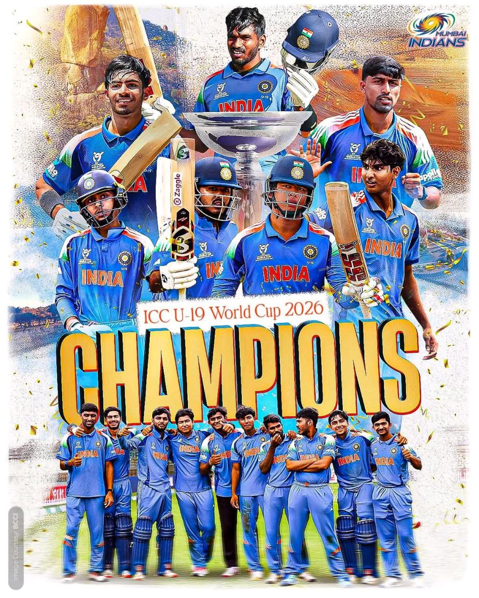 इंग्लैंड को हराकर भारत ने जीता अंडर-19 क्रिकेट विश्वकप, 2026 का ख़िताब।