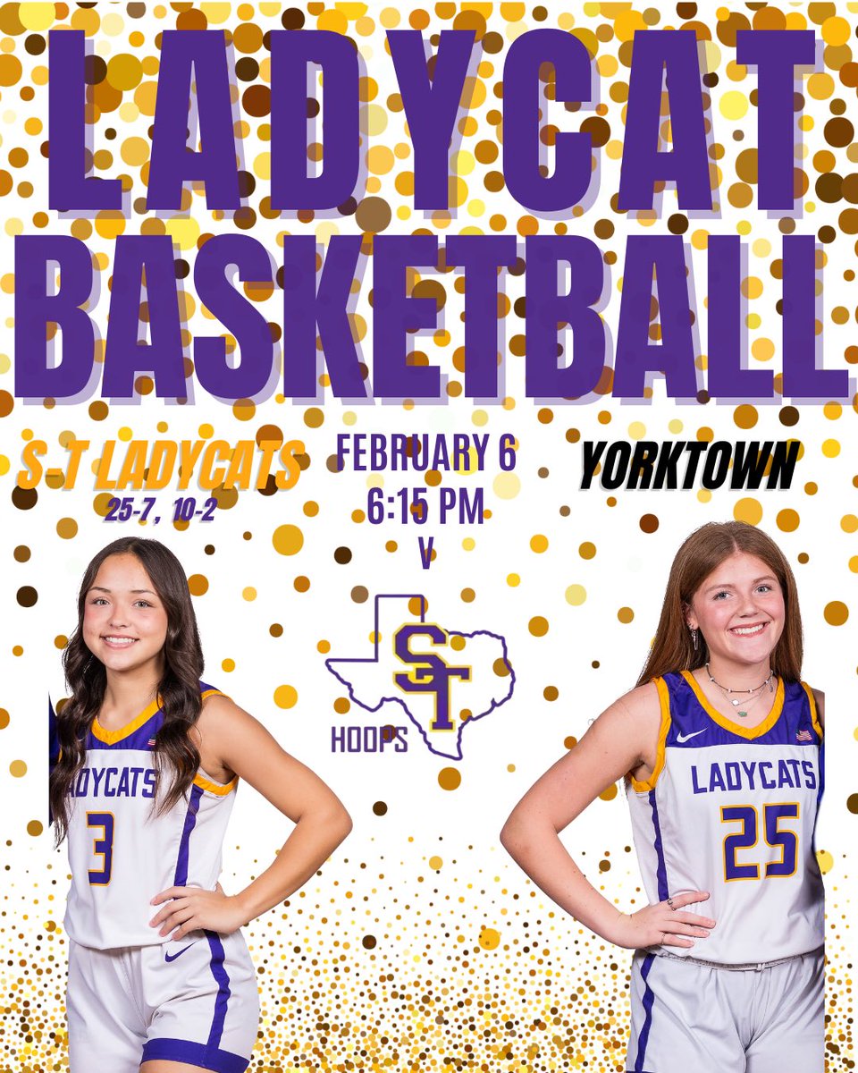 GAMEDAY! 

Lady Cats host Yorktown tonight at 6:15. Celebrate senior night with us! 

There is no JV girls game today.

Format: 
5:00 - JV boys 
6:15 - Varsity girls 
7:30 - Varsity boys 

GOOD