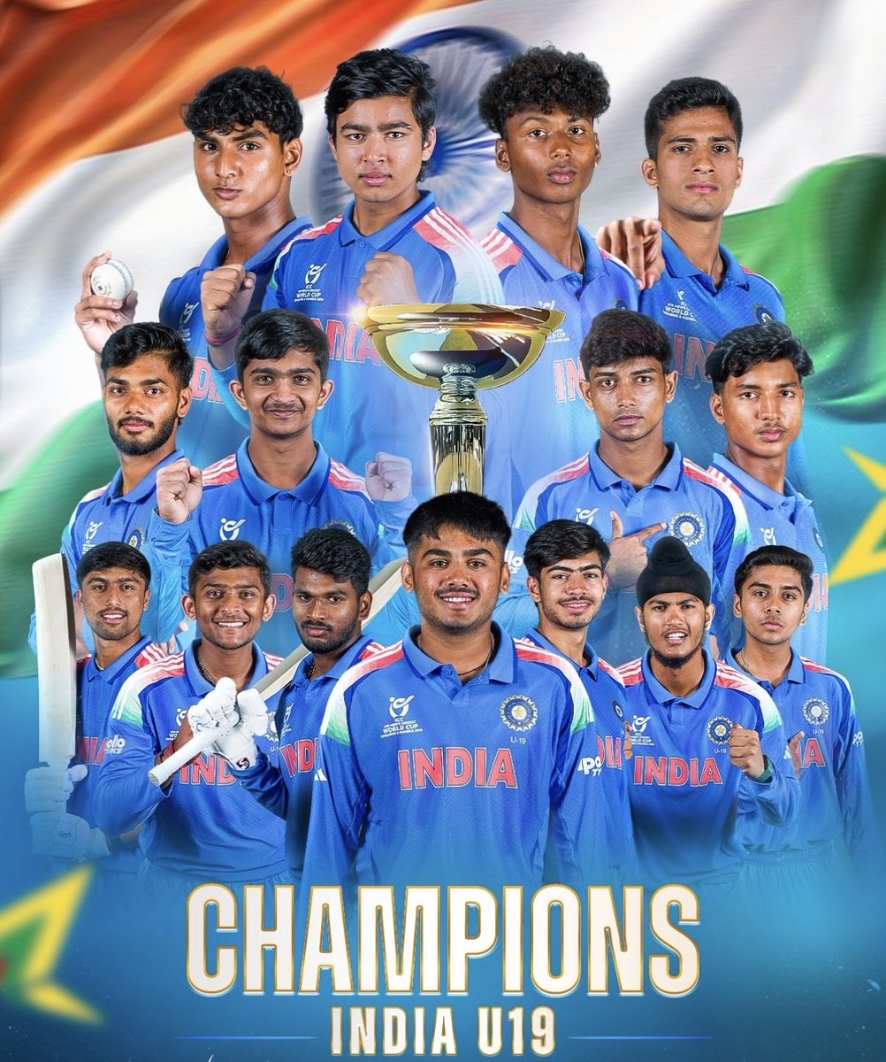 ashwinravi99's tweet photo. A flawless campaign powered by talent, fearlessness and audacity.

The white ball game keeps on moving rapidly and this batch of under - 19’s have shown us how much more they are willing to push with bat.

Incredible confidence and skill to be able to do what this @BCCI under 19 team did throughout this campaign.

Well done boys👏

Scary to think of what par scores are going to look like in the future.👀👀