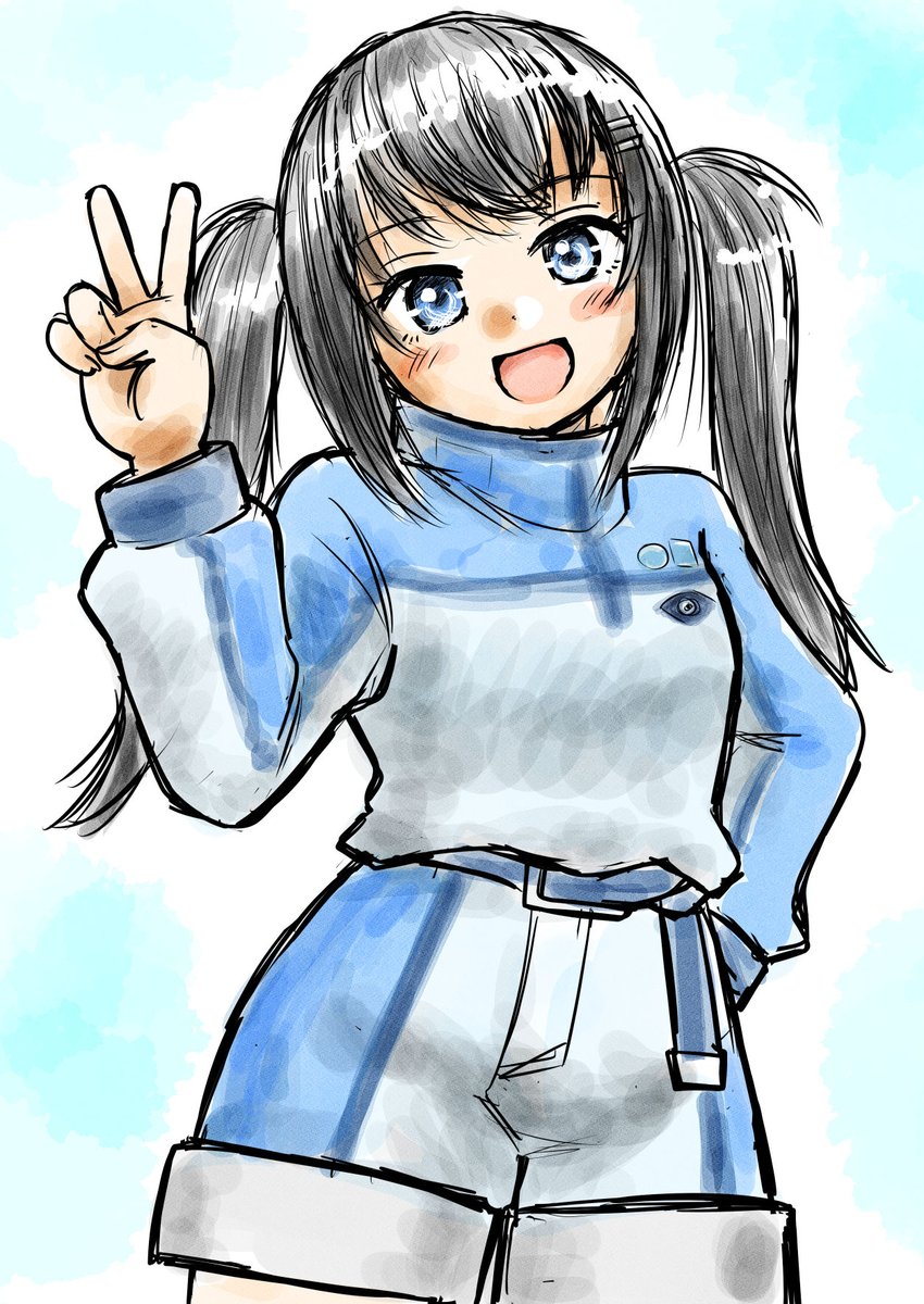 朝潮(艦隊これくしょん) 「おやすみらくがき手癖ニハリん( ) まぁこれまでも手癖で描いてはいたのですが、こ」|いさかこうじのイラスト