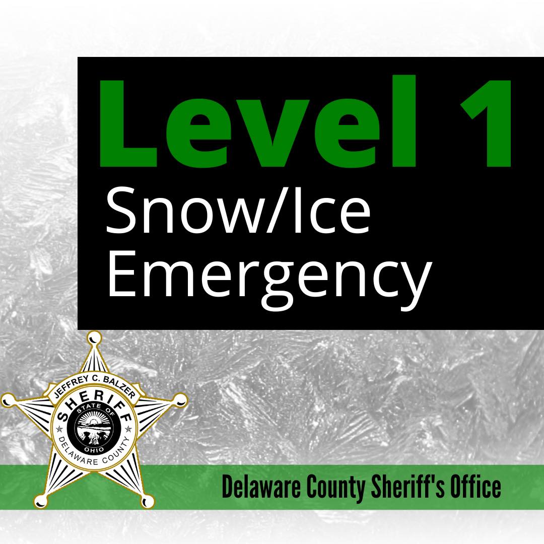 As of Fri., Feb. 6th at 10:06 AM, Sheriff Balzer has issued a Level 1 snow/ice emergency for Delaware County Ohio. Roadways are snow/ice covered and slick in many places. PLEASE slow down, allow extra time for travel, and leave space for snowplow trucks.

<a href="/DelawareCoOhio/">Delaware County, Ohio</a>