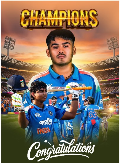kstyagi_72's tweet photo. Champions once again! 🏆🇮🇳
Congratulations to our U19 team for a शानदार victory in the U19 Cricket World Cup.
The future of Indian cricket is in safe hands 💪🔥 https://t.co/Mf6kjTzy1D