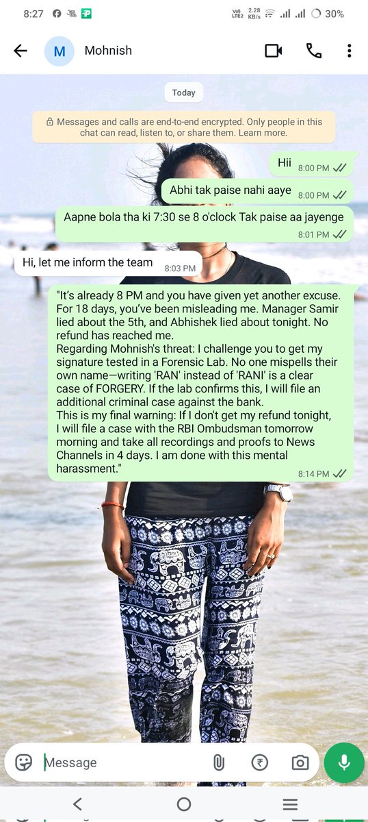 rg0021818's tweet photo. @HDFCLIFE "Your staff Abhishek lied again. No refund received by 8 PM as promised. I am moving to RBI Ombudsman tomorrow morning. #HDFCLifeFraud https://t.co/QOeNcnseF2