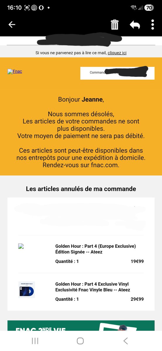 mestengos's tweet photo. @luvodejis Dans la file d'attente pour le pop up St-Lazare, on a remarqué qu'on pouvait commander sur le site de la fnac des albums signés. On a donc tenté le tout pour le tout et malgr�� le mail d'annulation, j'ai bien pu récupérer mon album signé (même si je n'ai pas choisit). https://t.co/LpAnMRdOKx