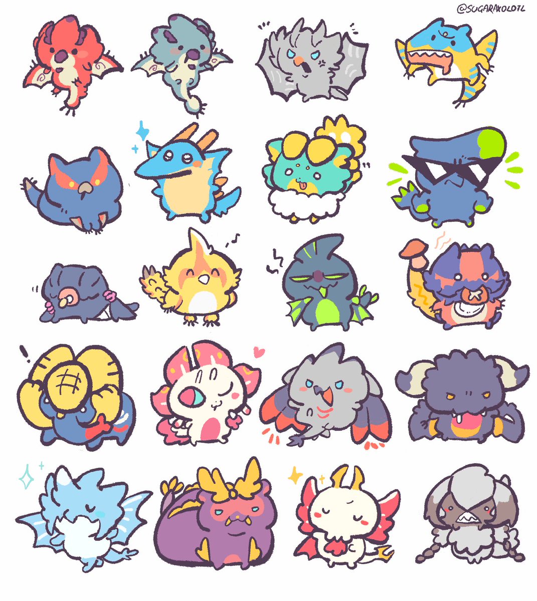 sugaraxolotl2's tweet image. chibi monster
#MonsterHunter