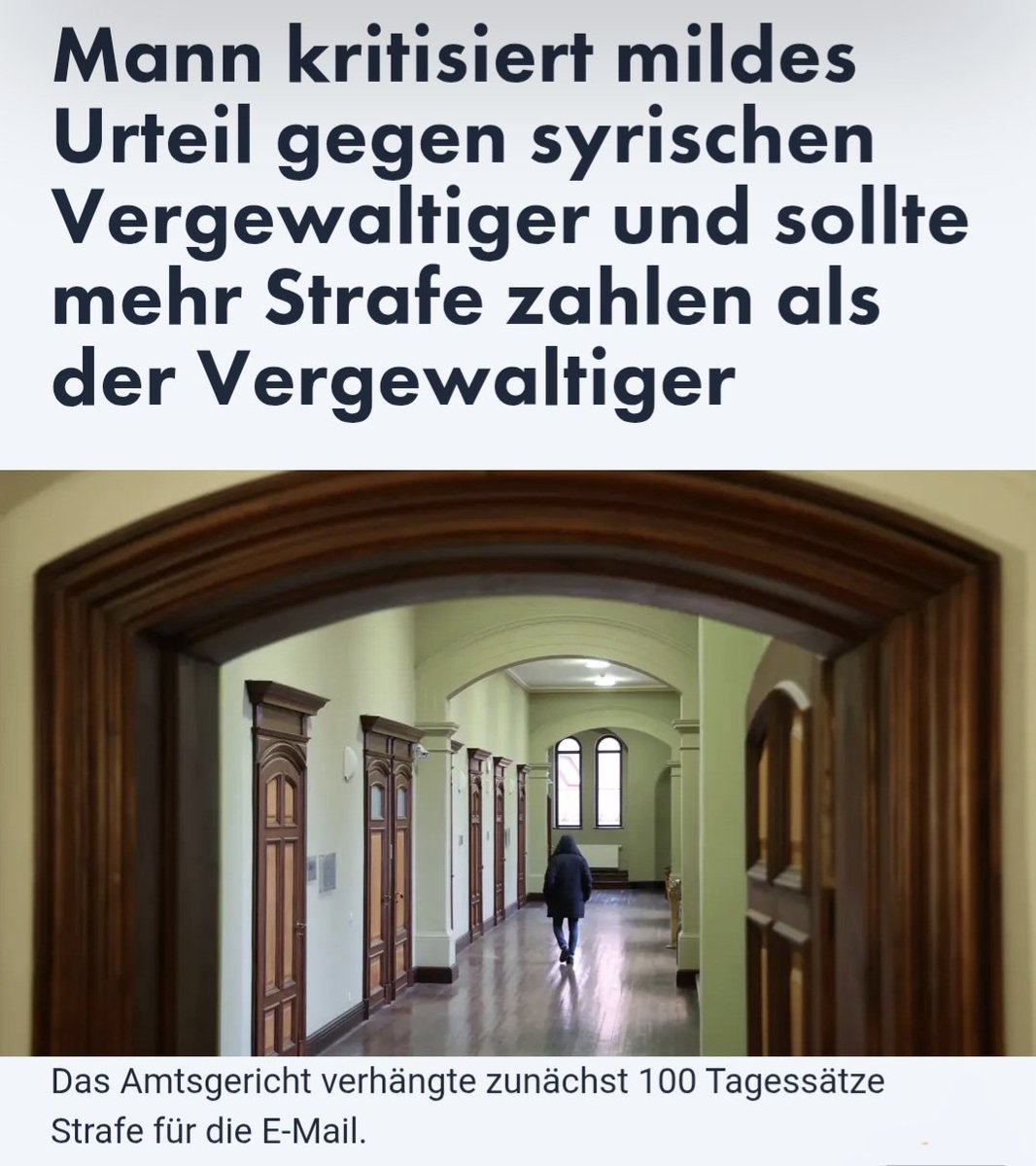 Ein Syrer der eine 15-jährige in Osnabrück vergewaltigte und mit Drogen handelte, war laut Richter "auf einem guten Weg zu einem normalen Mitbürger".

Wer das wütend kritisiert, wird dort härter bestraft, als der Vergewaltiger.