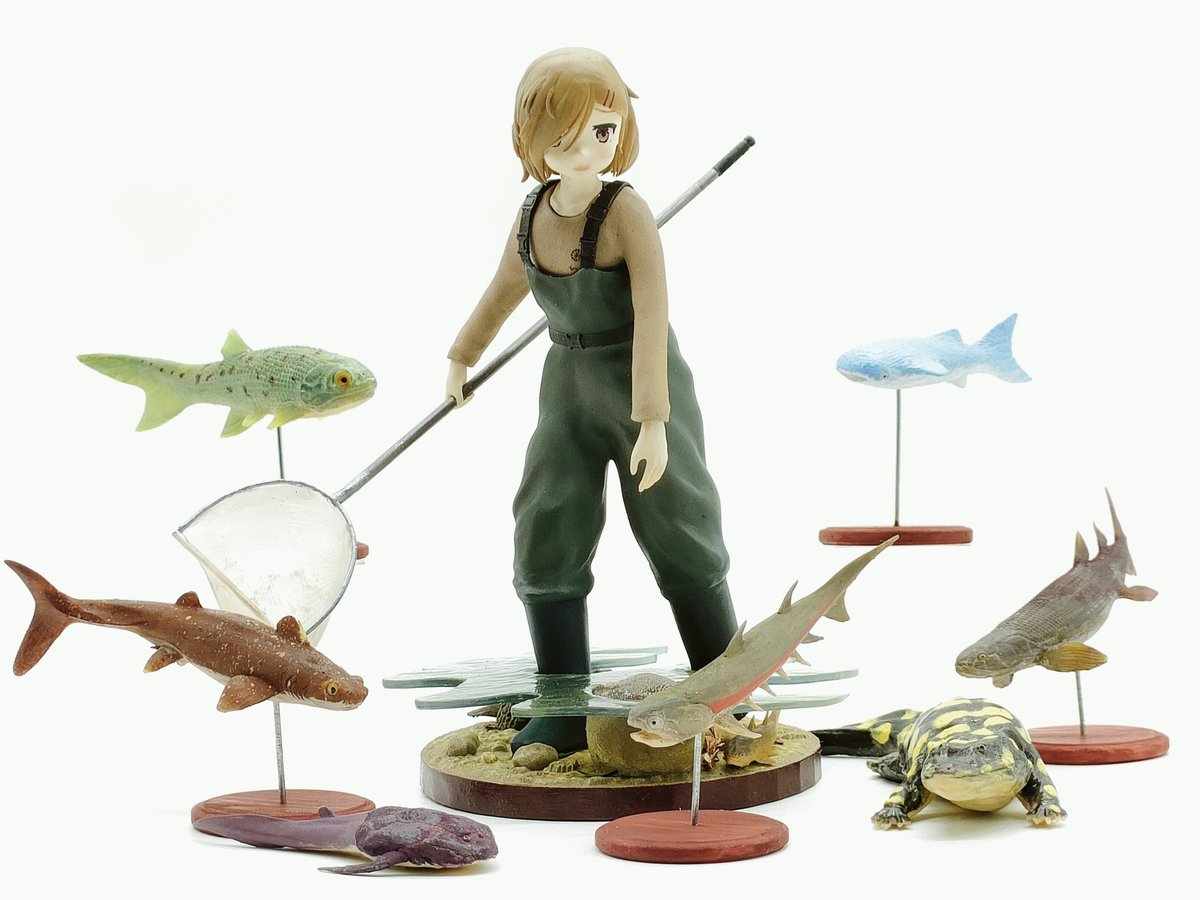 デボン紀の魚を追加で作った（キットには付属しません🙇）
原作の水中を覗き込むシーンがすごくいいんですよね…!

古生代中生代の魚類もっと知りたいし専門の魚類図鑑とかあったらいいのに〜
#WF2026W