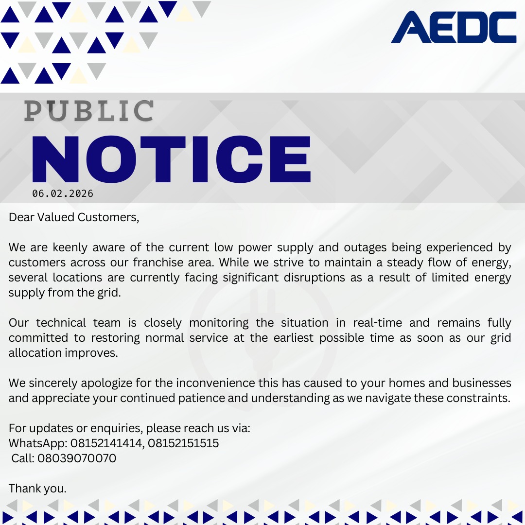 aedcelectricity's tweet photo. Power Outage Alert❗️ 
#CustomerNotice 
#PowerofCommitment https://t.co/TeG4CgIJM3