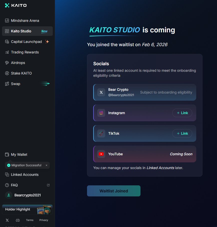 Alo anh em, Join Waitlist Kaito Studio nhé, sau thời gian bị X chặn API thì đội ngũ <a href="/KaitoAI/">Kaito AI 🌊</a> đã Build lại một mô hình hoàn toàn mới cho việc kết nối có chọn lọc gần tết thì cũng phải có "Quất" ló nhé anh em ! 🥰🥰🥰

-Link đây: kaito.ai/studio

-Connect