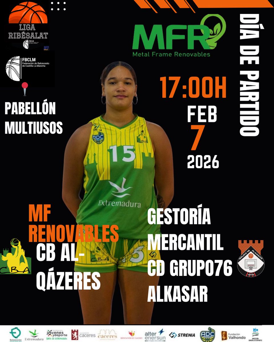 cb_alqazeres's tweet photo. - Primera Nacional 

✌️¡Este finde tenemos doblete!

💚💛El MFRenovables CB Al-Qázeres se enfrenta el sábado al Gestoría Mercantil Grupo76 Alkasar y el domingo al EBA

Sábado - ⏰ 17:00h

Domingo - ⏰ 12:00h 

🏟️ Pabellón Multiusos  

@metalframereno1 https://t.co/bz6i9f0zGu