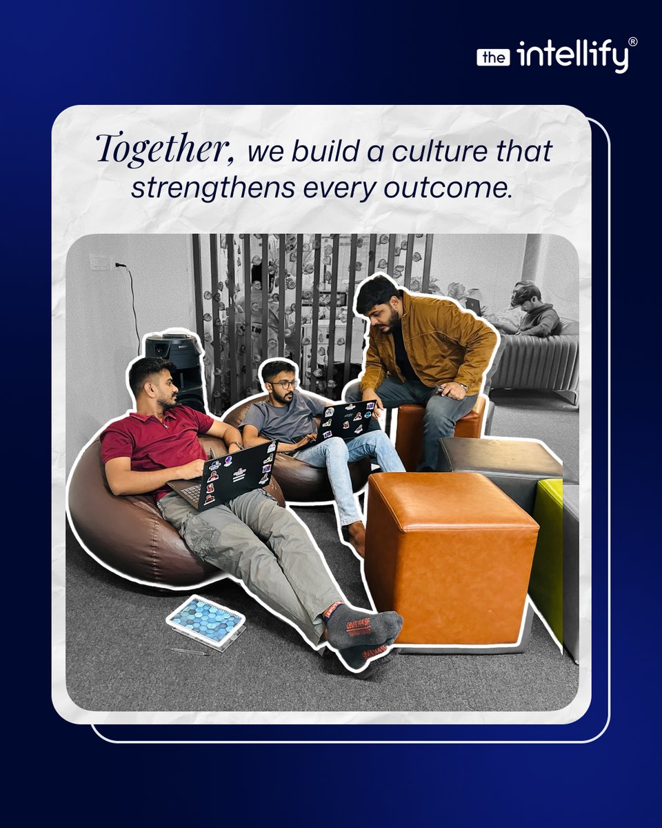 Good culture isn’t loud.
It shows up in how teams work together every day.💙

#Team #WorkplaceCulture #OfficeVibes #Fridays #WeekendVibes #TheIntellify