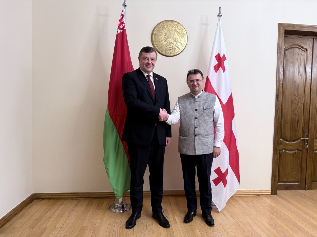 BelarusGeorgia's tweet photo. On February 6, 2026 Ambassador Extraordinary and Plenipotentiary of the Republic of Belarus to Georgia Nikolai Rogashchuk met with Ambassador Extraordinary and Plenipotentiary of the Islamic Republic of Iran Seyed Ali Moujani Ghomi. https://t.co/rqQRmKceJM