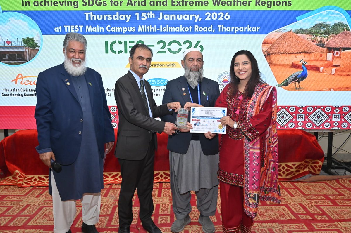 ShehnilaZardari's tweet photo. For three consecutive years, NED has been organizing the International Conference on Computer Science and Applications at our Thar Campus. This year also marked the second edition of the International Civil Engineering Symposium.
#TharBadlayGaPakistan
#TIEST #NEDUET https://t.co/XUfT05VZWl