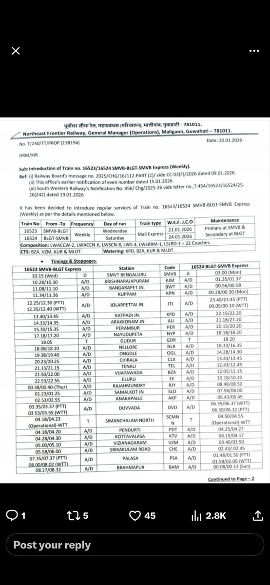 achyutstyles's tweet photo. Who is the genius behind who made this exceptional time table for the 2 new trains recently inaugurated 16523 and 20610 both running on same day from Vijayawada to Cuttack the timings for each and every respective stations are exact same. Is the public fool or what? https://t.co/hjokvuyp8M