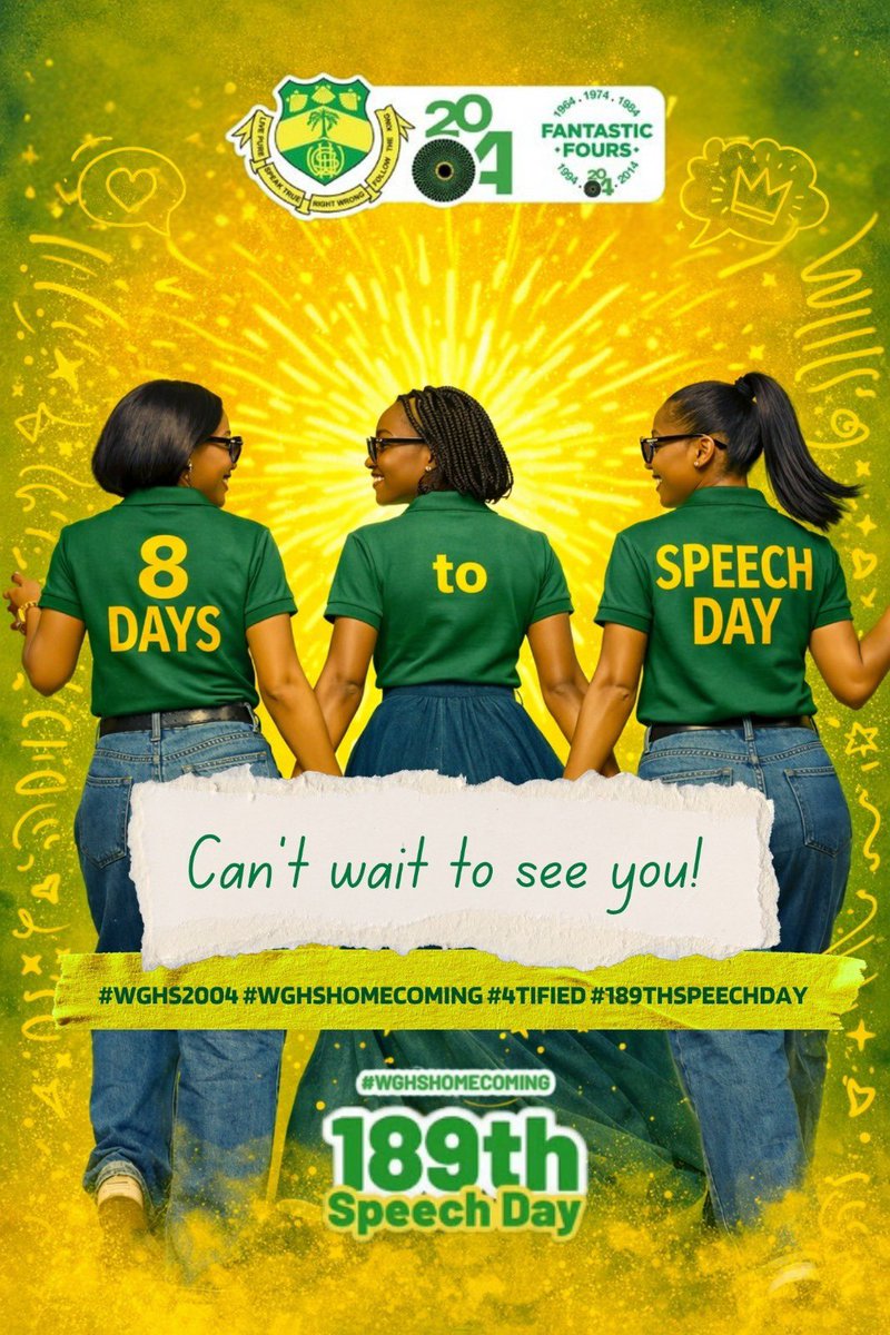WGHS_2004's tweet photo. The real speech day will happen in eight days — the “Landlady” of all speech days, get ready to be blown away. 

#WGHSHomecoming 
#4tified https://t.co/gFiocvQ5ZN