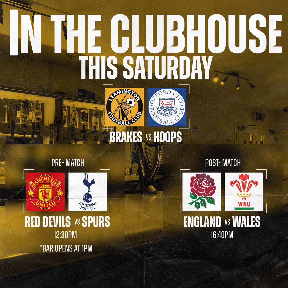 📺 There's Premier League &amp; Six Nations action on the big screen coming up tomorrow in the clubhouse!

Our free buses get you there in time for the second half of United vs Spurs, and get you back into town after the England vs Wales match! 🚌

#BackingTheBrakes | #BrakesTogether
