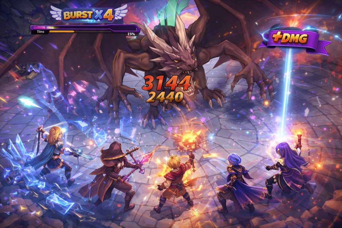 Burst Battle is live 🔥  
Jump in and push your damage to the limit.

#MagicSquad #BurstBattle #TeamBattle #DappPortal