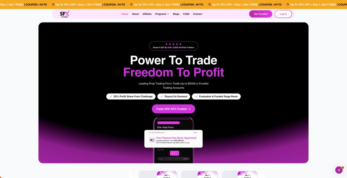 Our new website is live! 👀

Visit our site sfxfunded.com and share a screenshot of your favorite part below

We're giving away three $15K instant funded accounts to three lucky people!