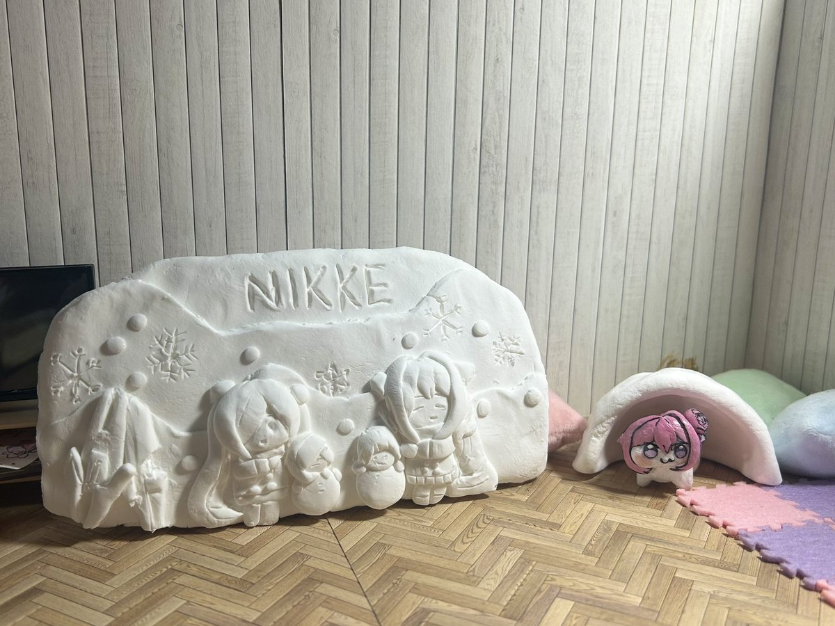 Dorokitaru's tweet photo. おうち雪まつり

 #NIKKE雪まつり2026 #Doroとの日常 https://t.co/Zo3FrPTgGj