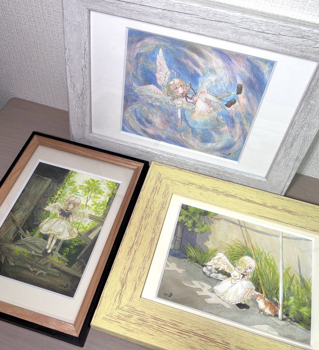 ○healing  絵画原画 2/8(日)の原画市へ持っていく作品一覧になります！ かわいく額装でき