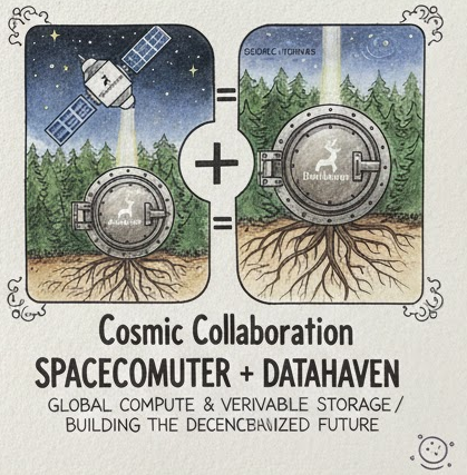 RoasaHoward's tweet photo. Secure compute beyond Earth from SpaceComputer combined with DataHaven storage proves infrastructure no longer depends on one jurisdiction. Space plus verifiable memory unlocks censorship-resistant global systems. @DataHaven_xyz @SpaceComputerIO https://t.co/WCS8N7M2xg