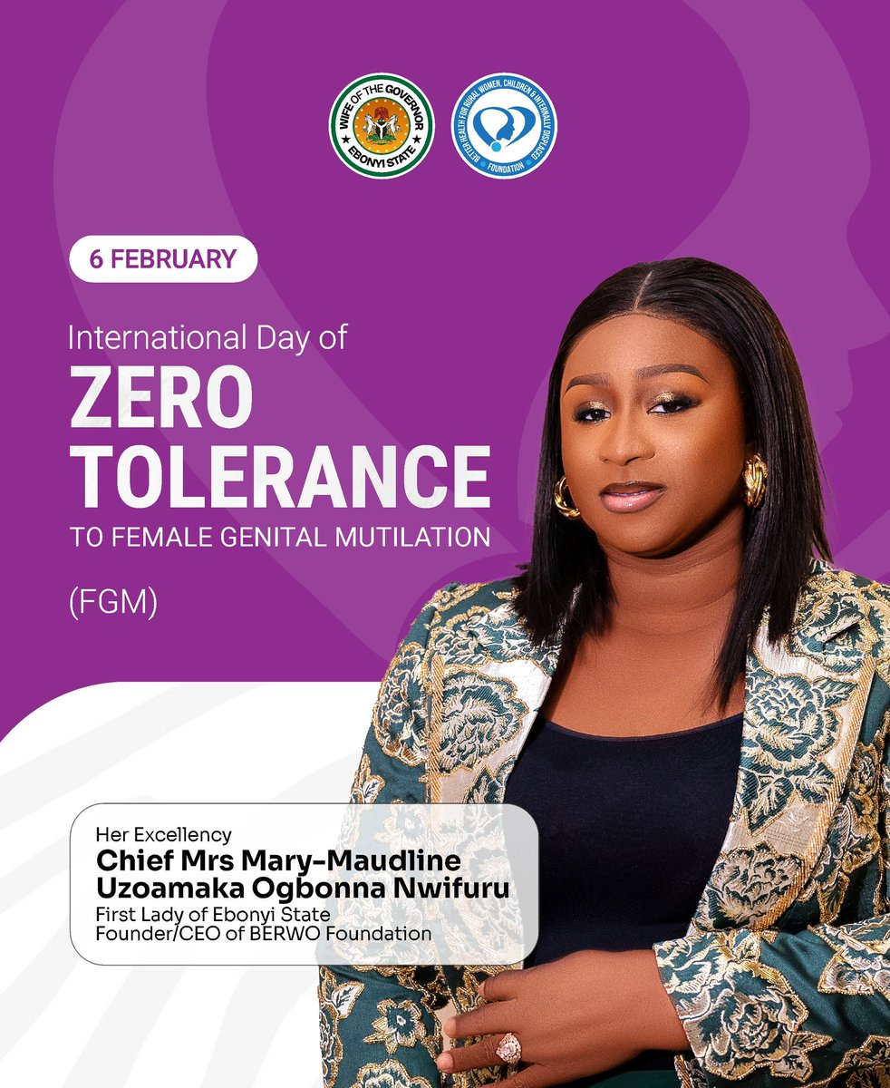 UzoamakaNwifuru's tweet photo. On this 2026 International Day Against FGM, I reaffirm my commitment to protecting the rights, health, and dignity of every girl and woman. Together, let us end harmful practices, amplify our voices, and build a future where our daughters can thrive. now.
#stopfgm
#BERWO https://t.co/fNrjYqYg5x
