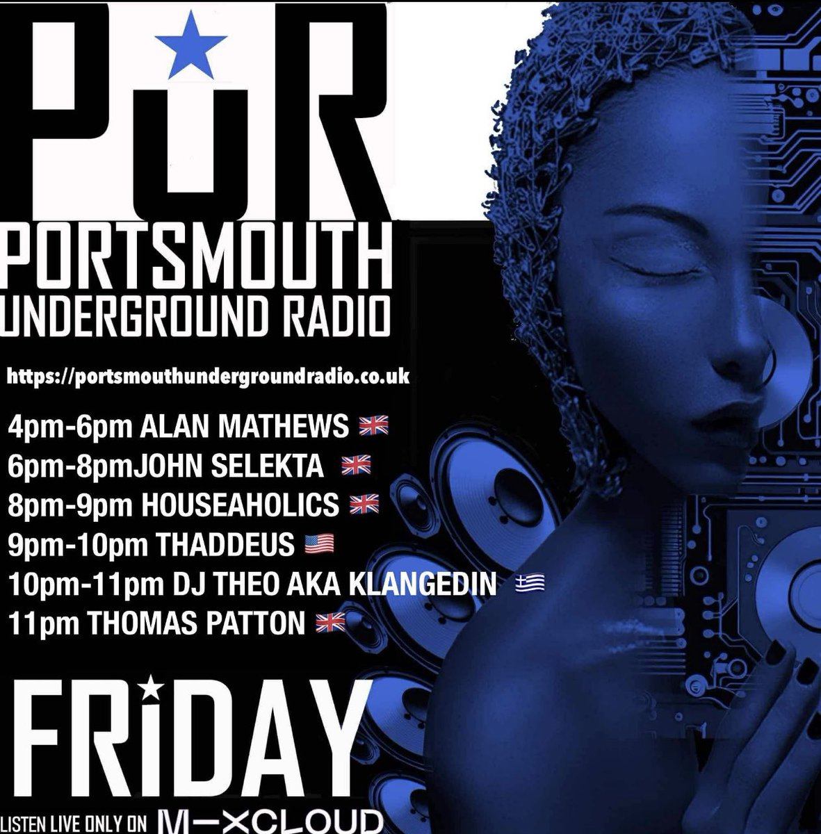 alanmatthews447's tweet photo. Happy Friday Everyone. Back on PUR this afternoon with this weeks Hottest new vibes . Live @ 4pm . Ask Alexa “Play Portsmouth Underground Radio” or watch live and get involved on Mixcloud 

https://t.co/F7nv3zsX6i https://t.co/QW8mCeS8dP