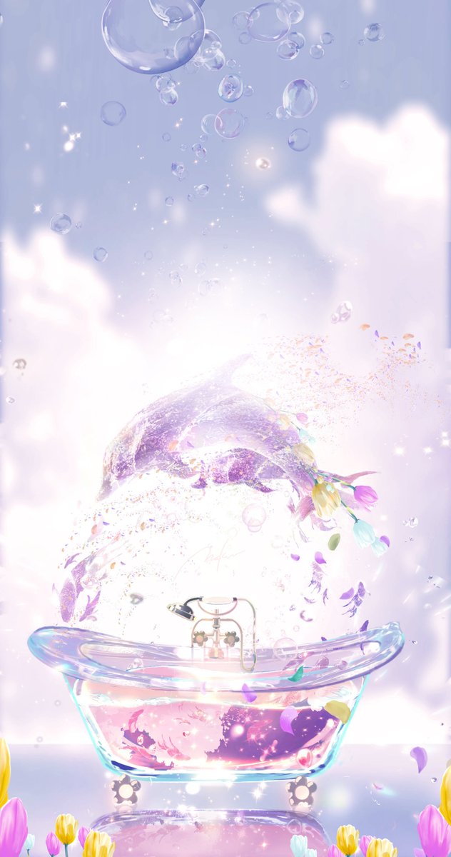「#1000年に一度のお風呂の日 天体浴」|まころん🐳のイラスト