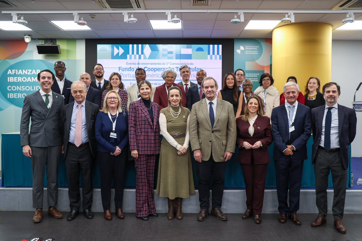 ipdal_oficial's tweet image. O IPDAL participou no encerramento da 1.ª Convocatória do Fundo de Cooperação Triangular Portugal-América Latina- África, realizado na sede da @SEGIBdigital em Madrid.