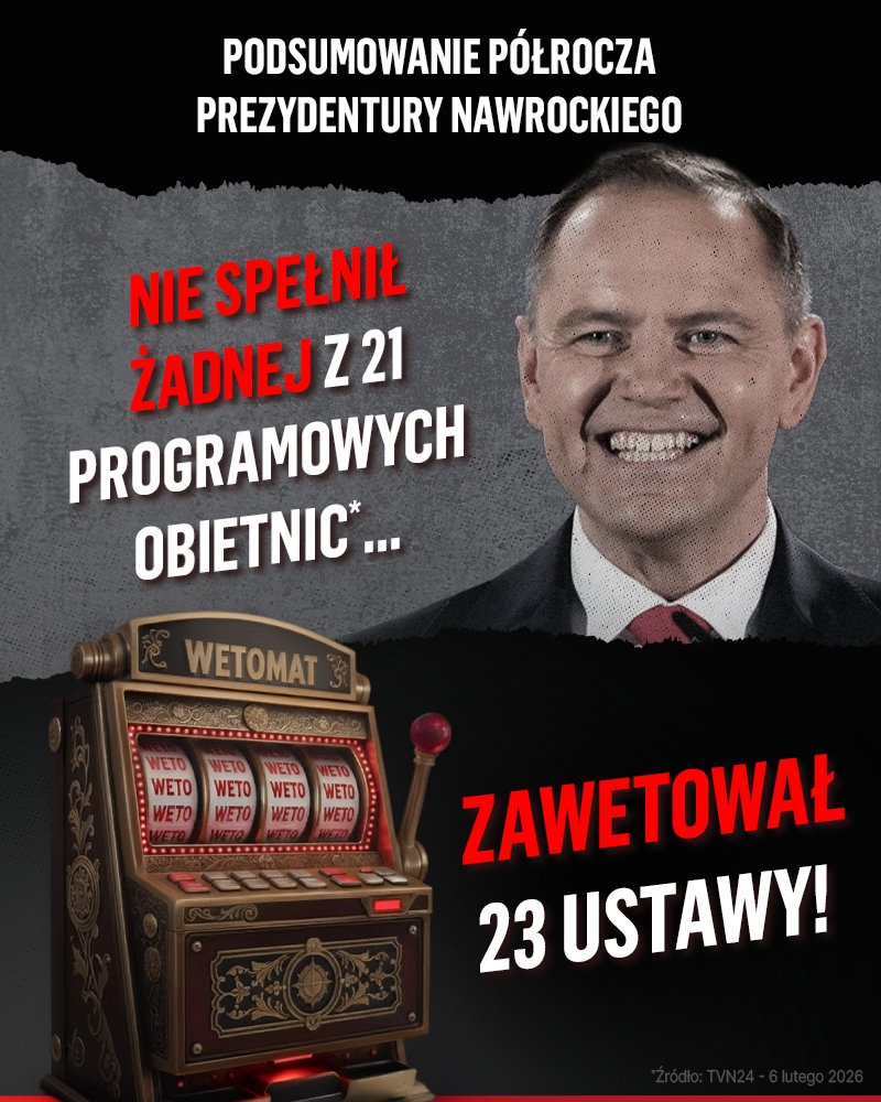 Bycie Wetomatem jest łatwe. Zrealizowanie CHOĆBY JEDNEJ obietnicy danej Polkom i Polakom... to już przekracza możliwości Nawrockiego❗
