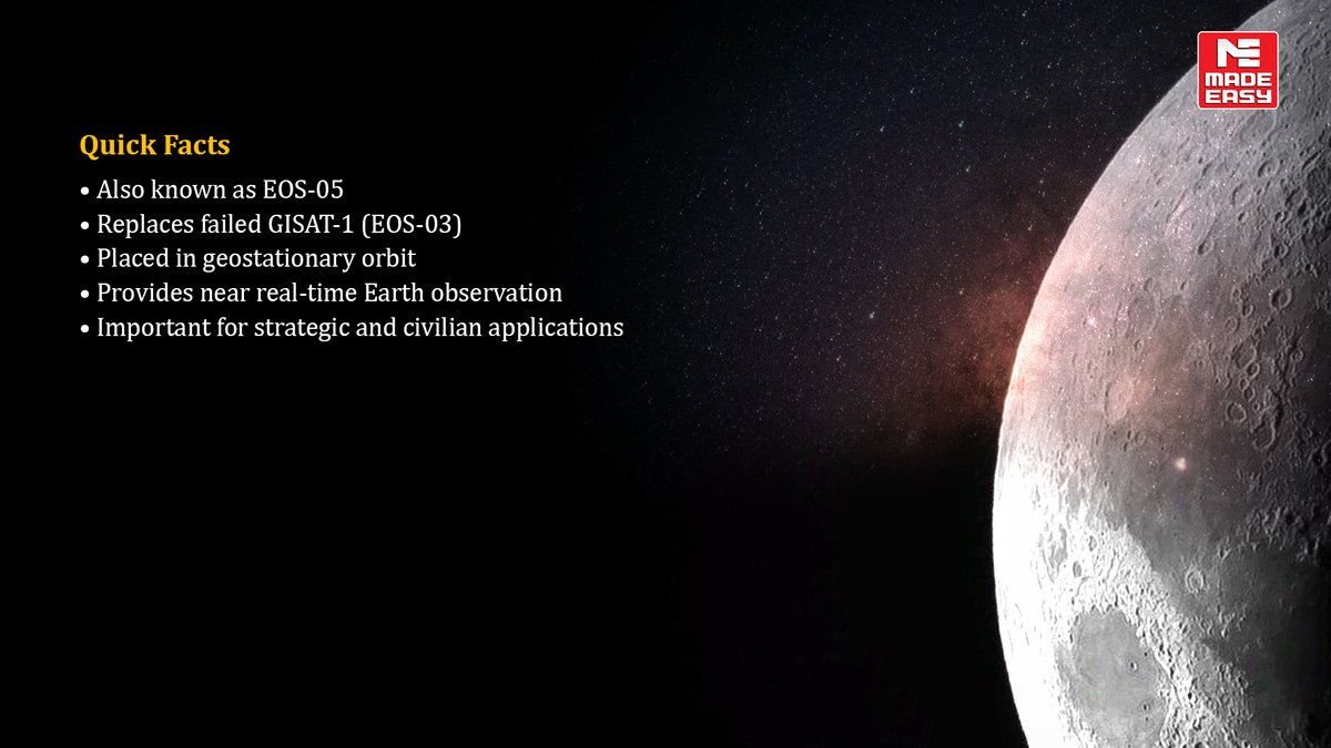ISRO is gearing up for the launch of GISAT-1A, marking a strong comeback after earlier setbacks 🚀

This advanced Earth observation satellite is designed to deliver near real-time, cloud-free images of India and its surrounding regions—boosting disaster management, agriculture