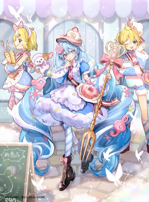 雪が舞う日のパン屋さん #第三十五回塗りマス