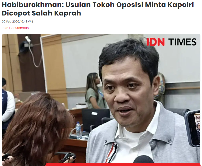 PittTayag's tweet photo. Habiburokhman: Usulan Tokoh Oposisi Minta Kapolri Dicopot Salah Kaprah https://t.co/GLjW7zmiqx