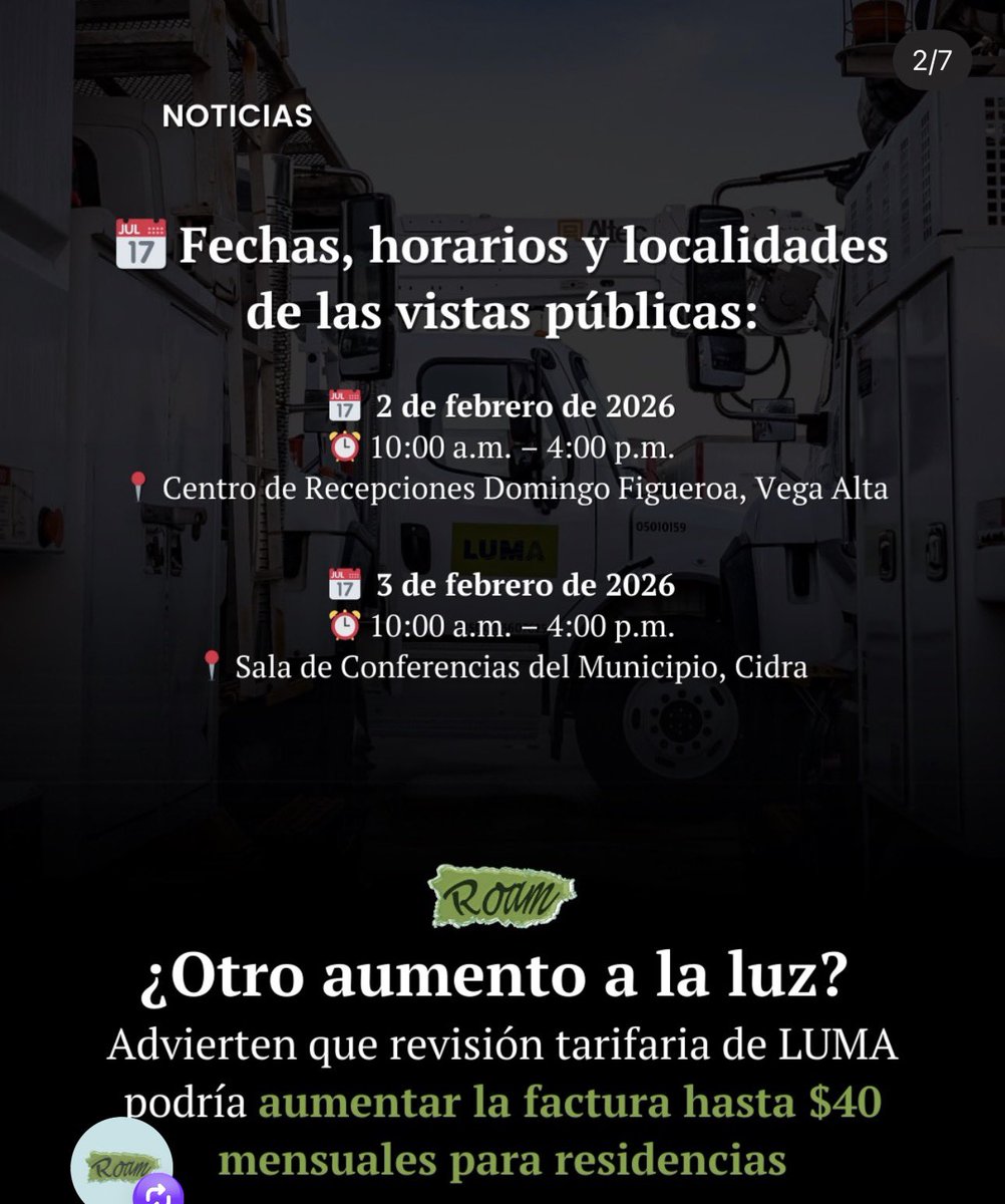 RutadelaVerdad's tweet photo. La Ruta de la Verdad está en oposición a más aumentos. a la factura de la luz mientras LUMA y GeneraPR se lucran de nuestro pueblo cada día el servicio empeora con continuos apagones y falta de servicio de agua. Le pudimos a nuestros seguidores que participen en vistas pública https://t.co/Sag8I6fNC0