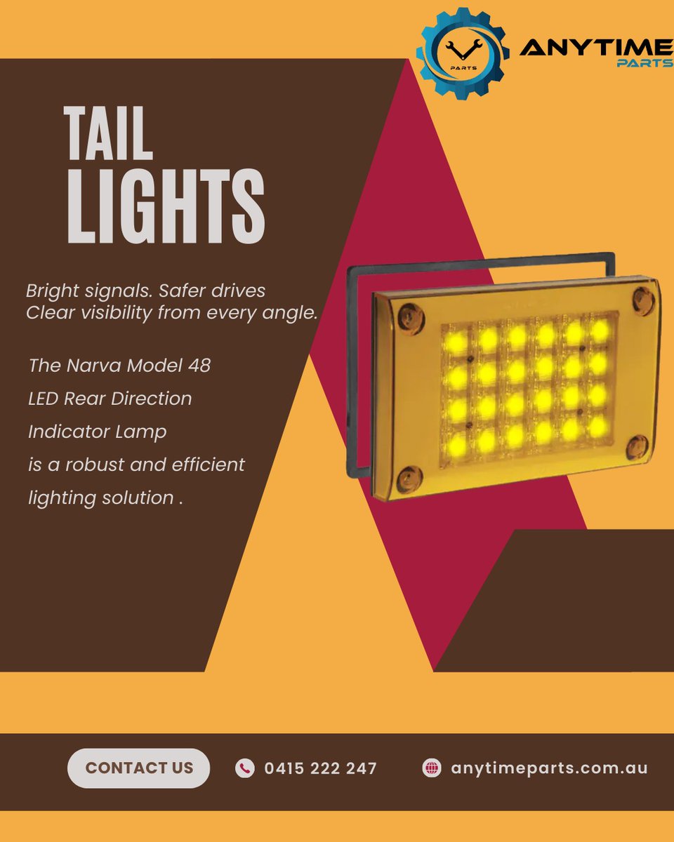 AnytimeParts's tweet photo. Upgrade your truck or trailer with the Narva Model 48 LED Rear Direction Indicator Lamp (Amber) — built for clear visibility, durability, and reliable performance on WA roads.

View product: https://t.co/HNfjy8b3zM

#TruckPartsPerth #TrailerPartsWA #NarvaLighting #AnytimeParts https://t.co/6SghxDiTz2