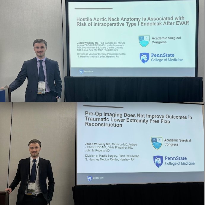 JacobWSoucy's tweet photo. That’s a wrap on #ASC2026. Full of amazing discussions and new connections. Thrilled to present work from from @PSU_Surgery with the Plastics and @PennStVascular teams! https://t.co/AI1vAt0KUw