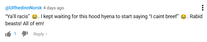 AverageJo44's tweet photo. @TeamYouTube
@YouTube doesn't care! I found TONS OF RACIST COMMENTS under @MidwestSafetyYT
videos. They banned a black friend's comments cuz she called out racism.  *PLS SEE MY FEED* (black suspects in vids). What's being done about this? I won't stop! More: #BlackHistoryMonth https://t.co/NiE8vJNRnG