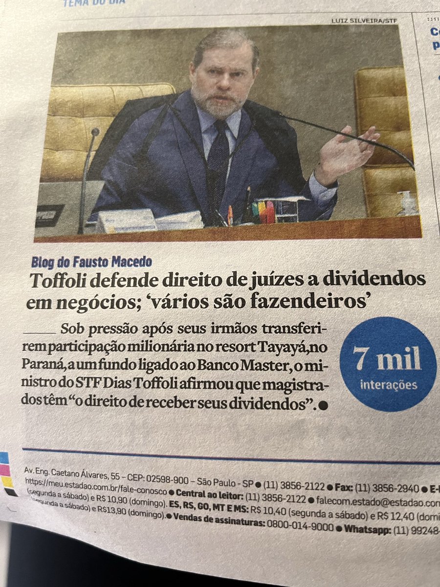 E nós como pagadores de impostos, que sustentam os salários de ministros do Supremo, exigimos que o STF respeite a CF e o devido processo legal.