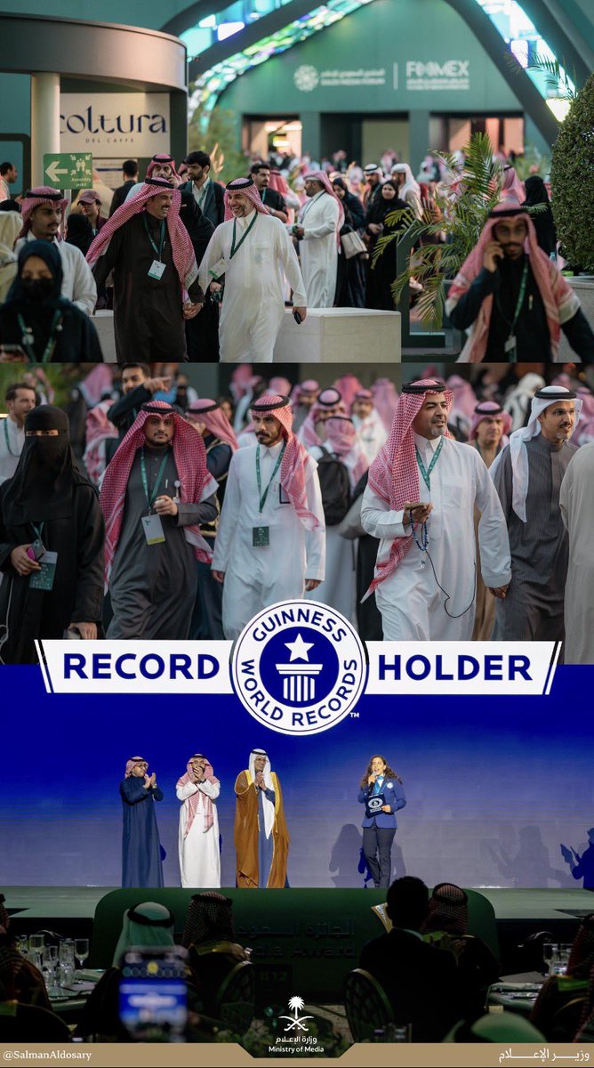 فخر يلامس السماء 🇸🇦
تسجيل المنتدى السعودي للإعلام في موسوعة غينيس كأكبر حدث إعلامي عالميًا بحضور تجاوز 65 ألف شخص يؤكد أن طموح وطننا ما له سقف.
برؤية ملهمة وقيادة تصنع الفرق، تتحول الأحلام إلى إنجازات يشهد لها العالم.
دام عزك يا وطن