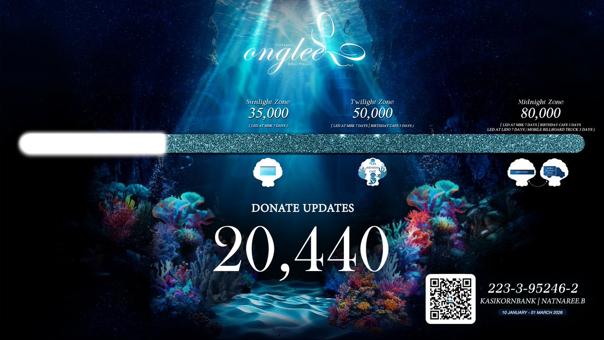 [ DONATE UPDATES ] 
🪼 #FinTastic22ndOngleeBDay 🪼

📃 ครั้งที่ 3
🗓️ 06.02.69
💸 20,440.-

🔴 ยอดยังไม่หักค่าใช้จ่าย GIVEAWAY 
 
ระยะเวลา (Donate)  : วันนี้ - 01 มี.ค. 69
กรอกแบบฟอร์ม
🔗 : docs.google.com/forms/d/e/1FAI…

#PROXIEOnglee #PROXIEth