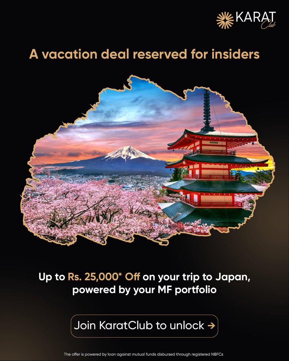 Experience the cherry blossoms in Japan while your portfolio blooms in India.

KaratClub members leverage their holdings to explore the world without missing a day of compounding.

KaratClub. Check if you qualify. 

#KaratClub #Japan2026 #ViralFinance #MutualFundIndia #LinkInBio